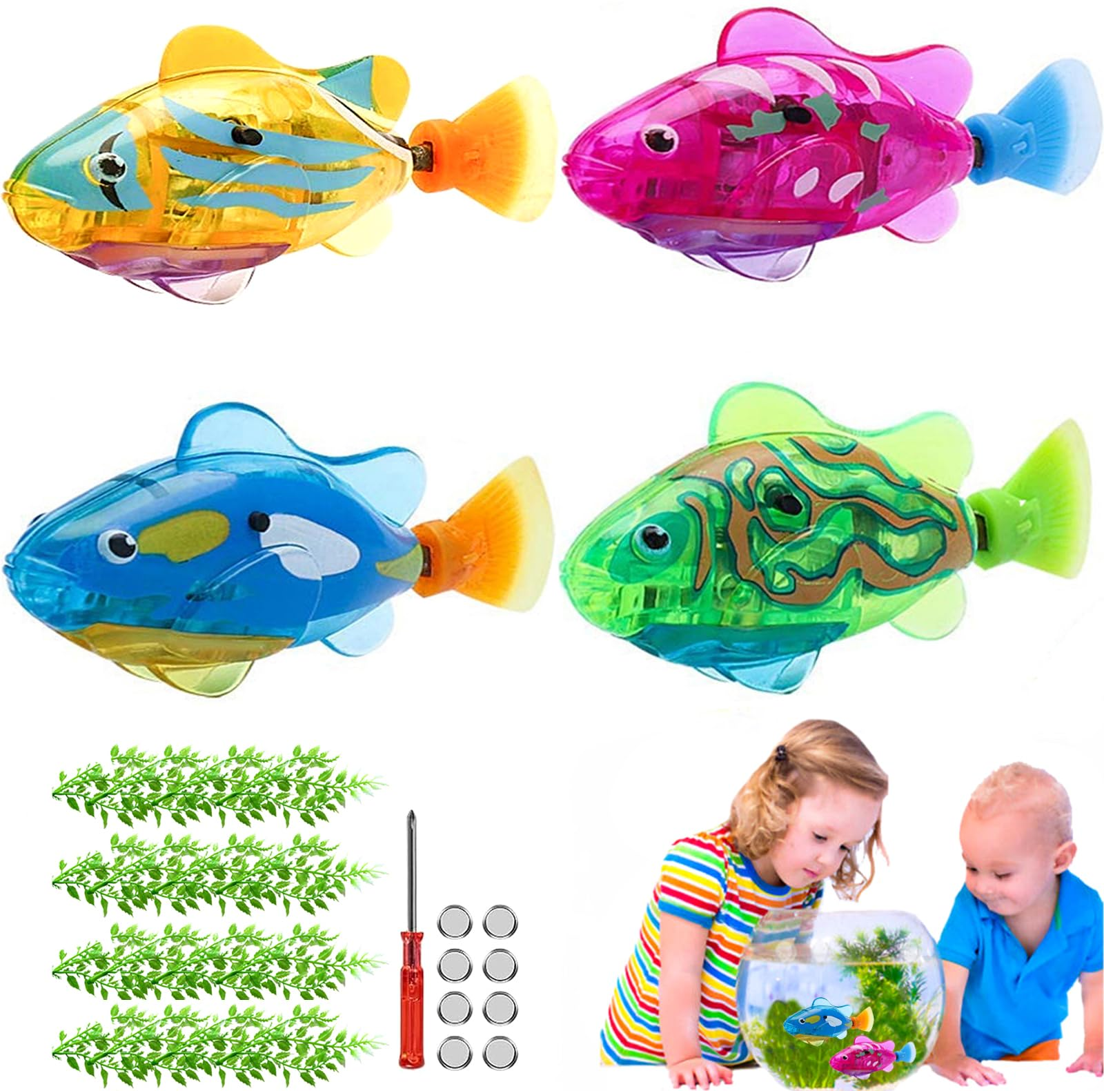 Fish Toy In Aquarium - Robotic Clownfish, Light-Sensing Electric Fish, Swimming