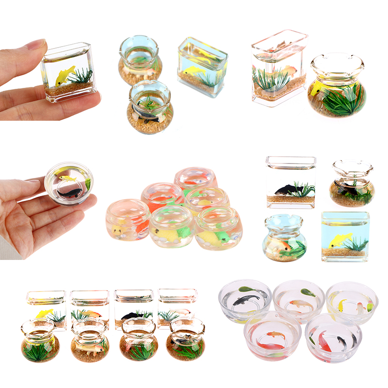 1/12 Lovely Dollhouse Miniatur – обзор и цена Fish Toy In Aquarium