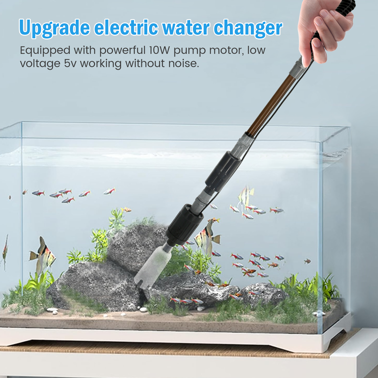 10W 6 In 1 USB Aquarium Water  – обзор и цена Gravel Vacuum Cleaner