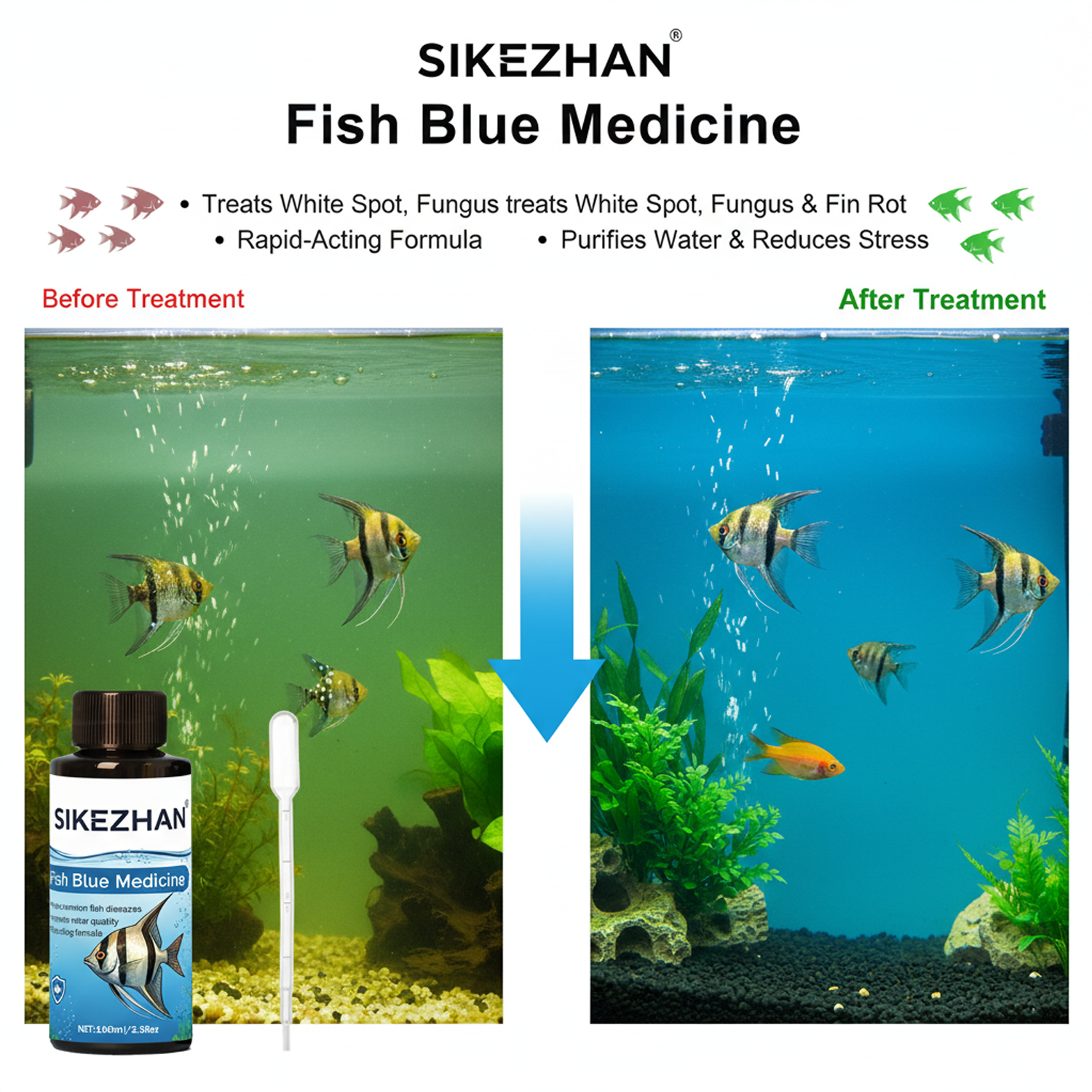 Large 500ml Methylene Blue Fis – обзор и цена Aquarium Xxl