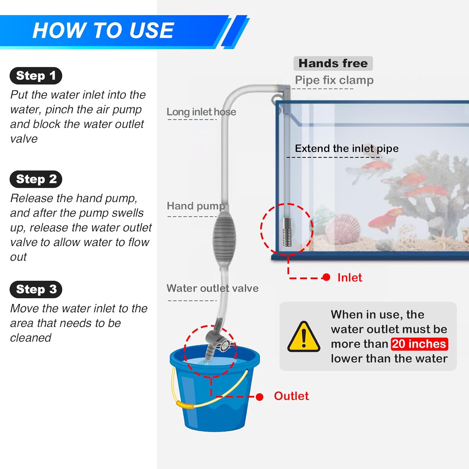 Large Fish Tank Aquarium Sipho – обзор и цена Gravel Vacuum Cleaner